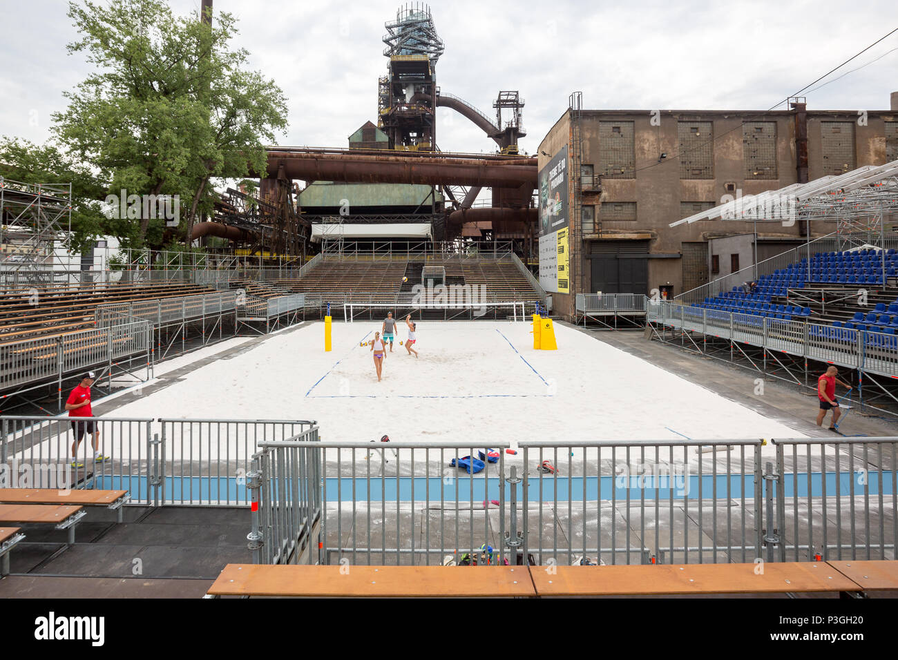 Vaduz, Liechtenstein. 10th Aug, 2019. FIVB BEACH VOLLEYBALL WORLD TOUR:  Vista general del campo central del torneio FIVB Beach Volleyball World  Tour Star 1, en Vaduz, Liechtenstein. (Foto: Bruno de Carvalho/Cordon Press)