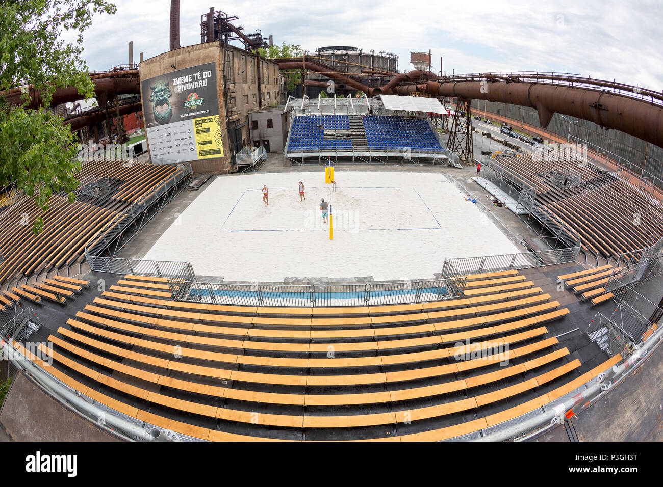 Vaduz, Liechtenstein. 10th Aug, 2019. FIVB BEACH VOLLEYBALL WORLD TOUR:  Vista general del campo central del torneio FIVB Beach Volleyball World  Tour Star 1, en Vaduz, Liechtenstein. (Foto: Bruno de Carvalho/Cordon Press)