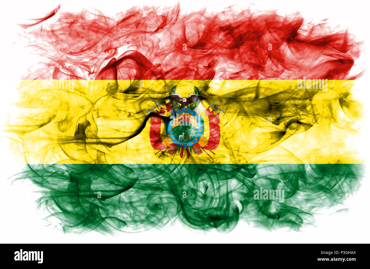 Bolivia Smoke Flag Stock Photo Alamy
