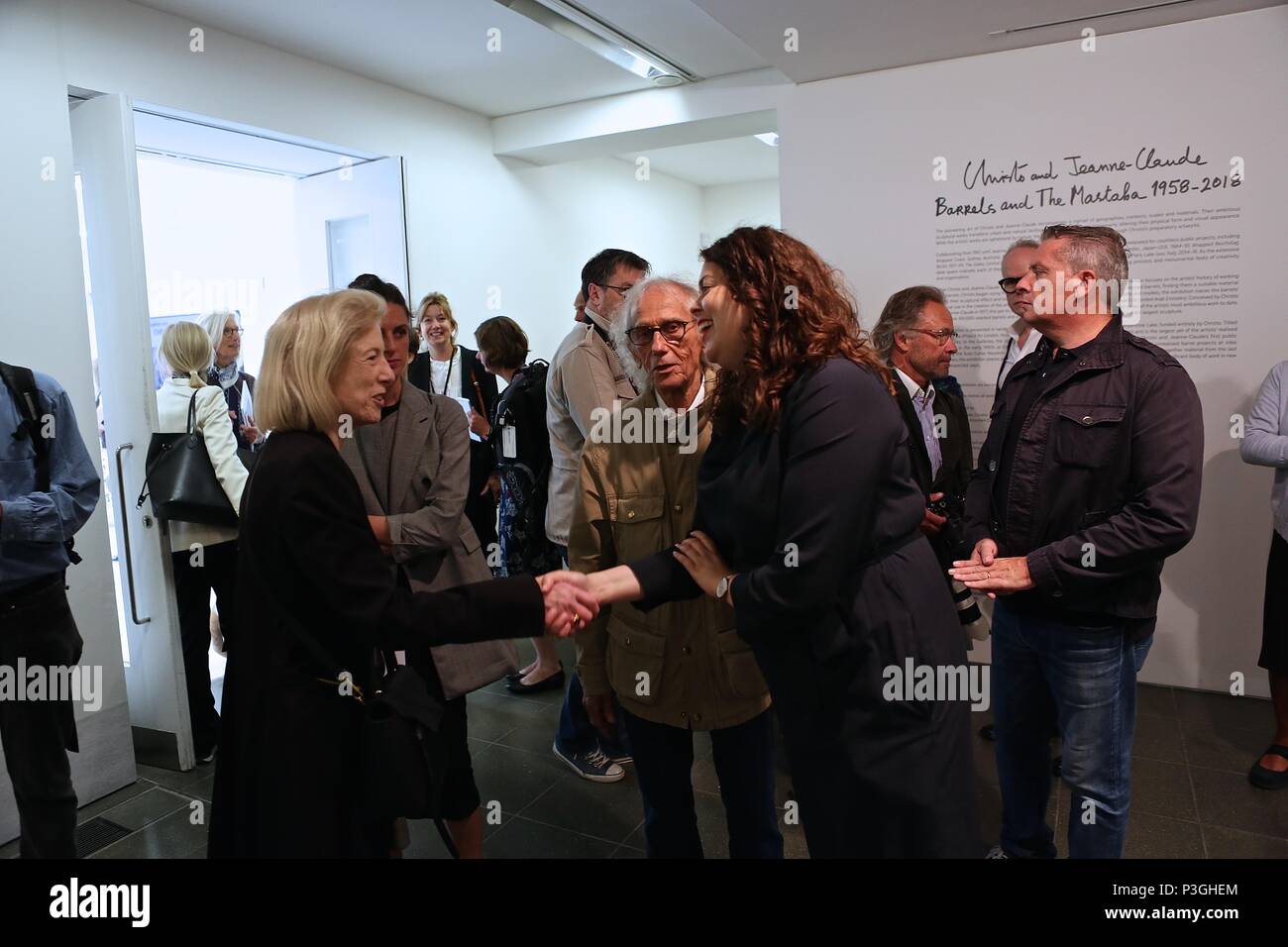 CHRISTO AND JEANNE CLAUDE BARRELS AND THE LASTABA 1958-2018 Stock Photo