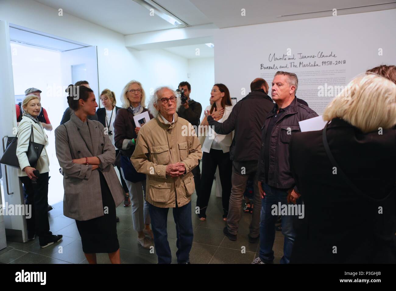 CHRISTO AND JEANNE CLAUDE BARRELS AND THE LASTABA 1958-2018 Stock Photo
