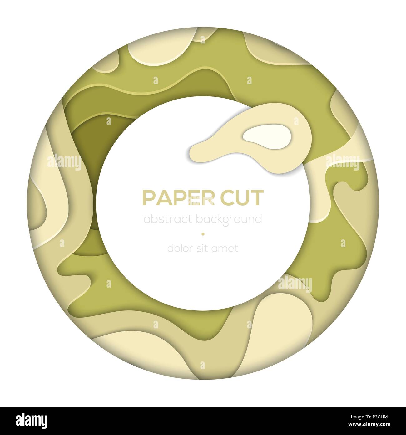 Green abstract layout - vector paper cut banner Stock Vector Image ...