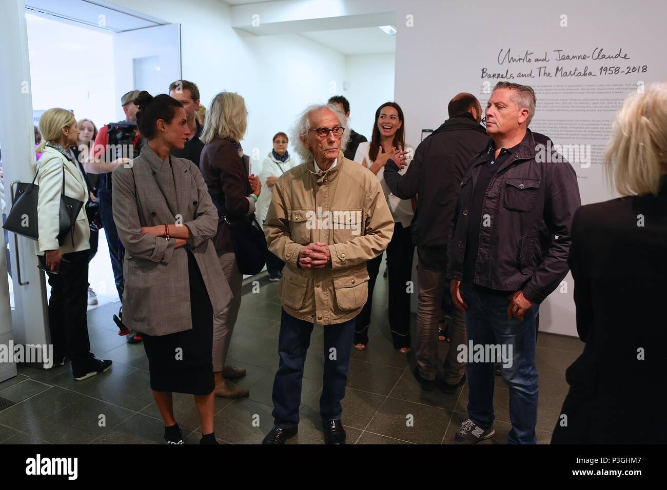 CHRISTO AND JEANNE CLAUDE BARRELS AND THE LASTABA 1958-2018 Stock Photo