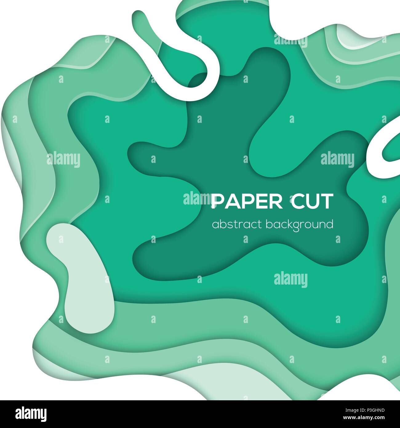 Green abstract layout - vector paper cut illustration Stock Vector ...
