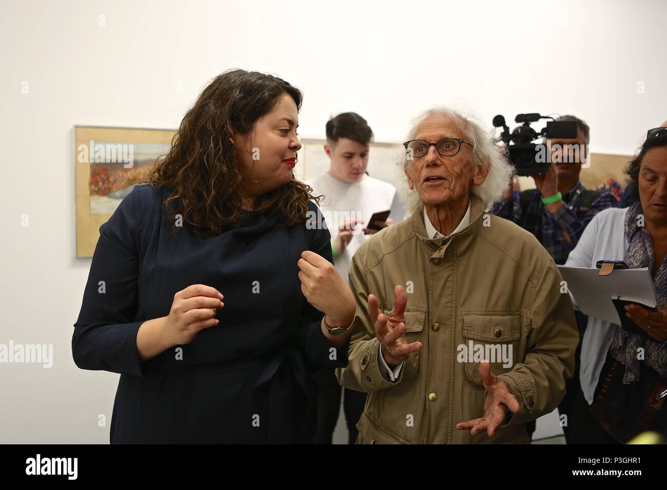 CHRISTO AND JEANNE CLAUDE BARRELS AND THE LASTABA 1958-2018 Stock Photo