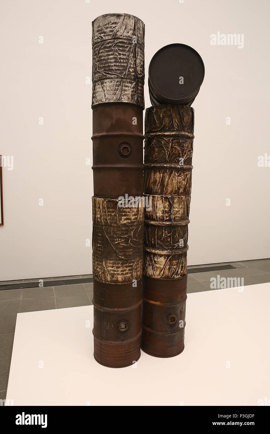 CHRISTO AND JEANNE CLAUDE BARRELS AND THE LASTABA 1958-2018 Stock Photo
