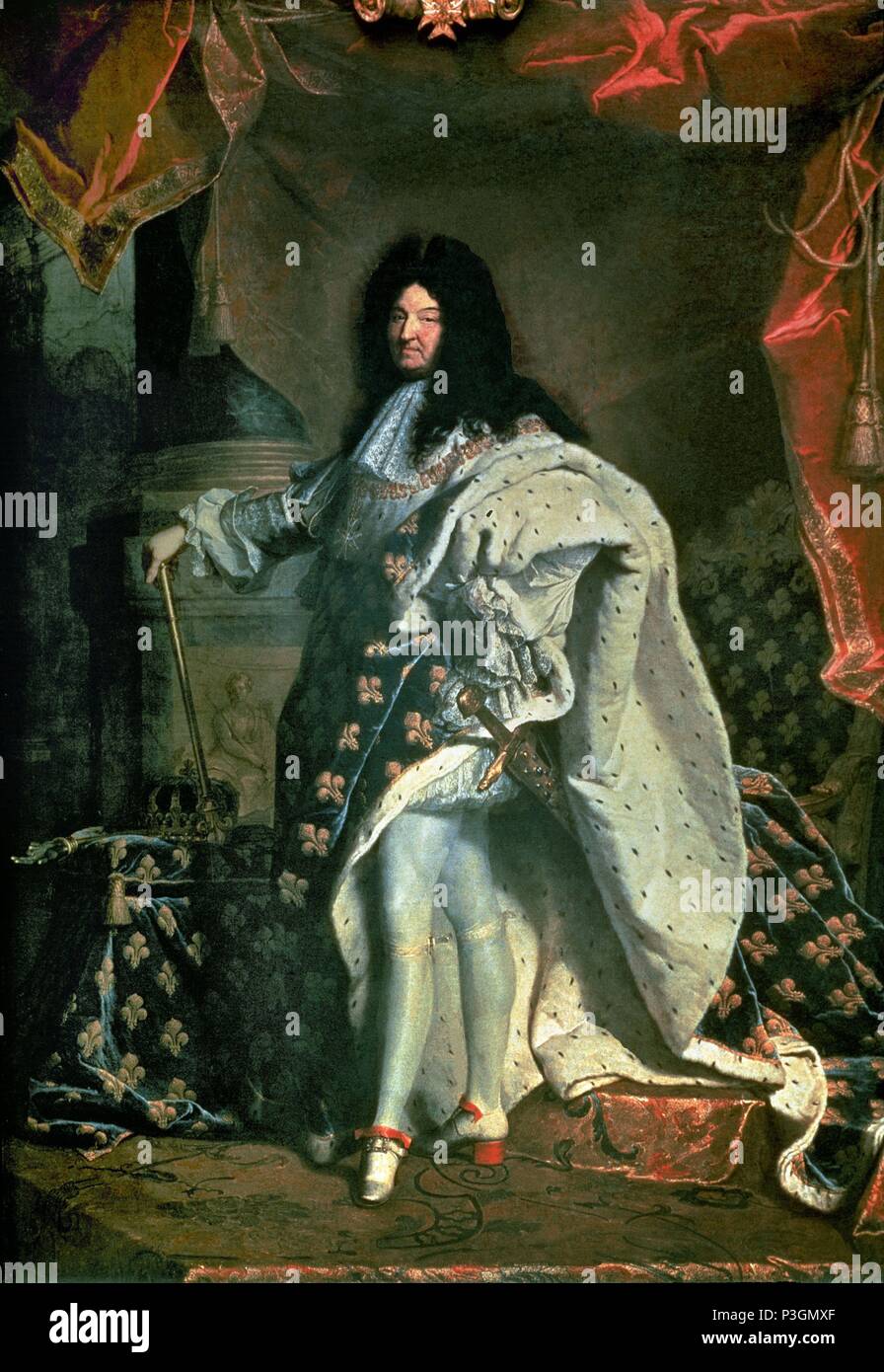 Louis XIV in Royal Costume - 1701 - 277x194 cm - oil on canvas - French  Baroque. Author: Hyacinthe Rigaud (1659-1743). Location: LOUVRE  MUSEUM-PAINTINGS, FRANCE. Also known as: LUIS XIV REY DE FRANCIA Stock  Photo - Alamy