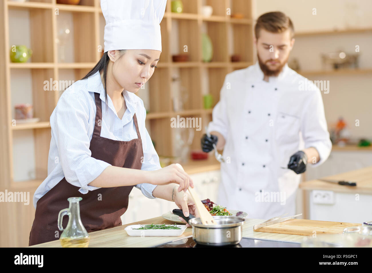 Asian Female Chef Stock Photo