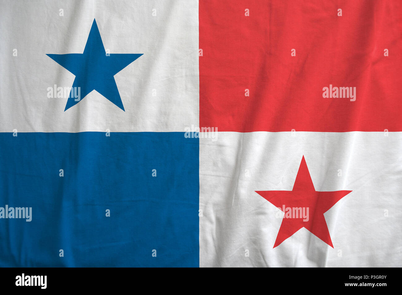 Flag of Panama waving. Stock Photo