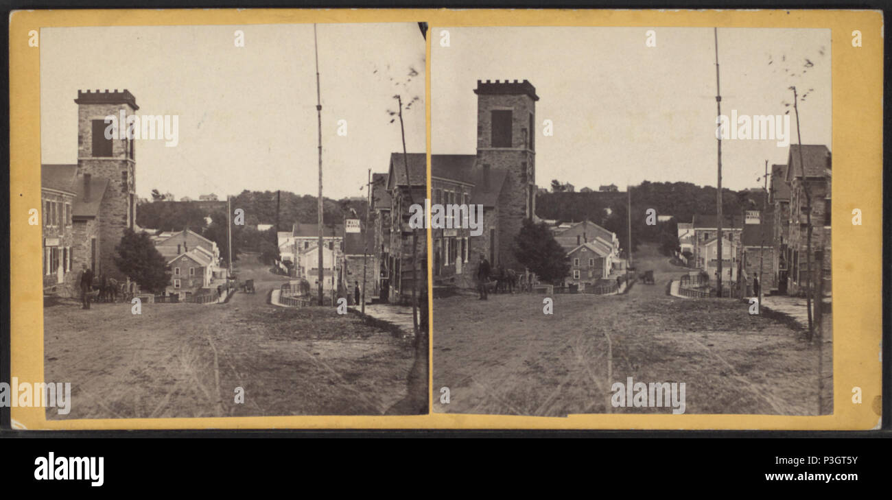 346 View from one of the piazas of the Ausable House, Keeseville, N.Y, by Tousley, H. S., 1825-1895 Stock Photo