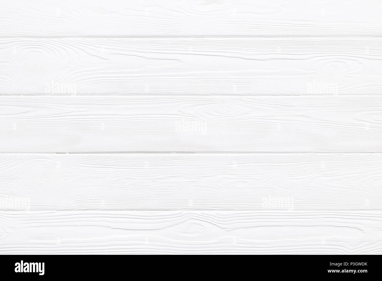 White wood texture of pine plank table. Trendy pastel background. Soft light, new clean painted surface. Stock Photo
