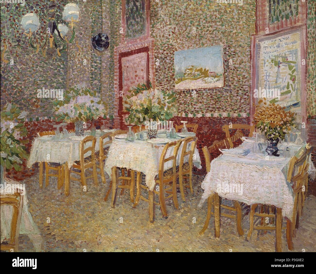Dutch school. Interior of a Restaurant. 1887. Oil on canvas (45 x 56 cm). Otterlo, Kröller Müller museum. Author: Vincent van Gogh (1853-1890). Location: MUSEO KROLLER-MULLER, OTTERLO, HOLANDA. Stock Photo