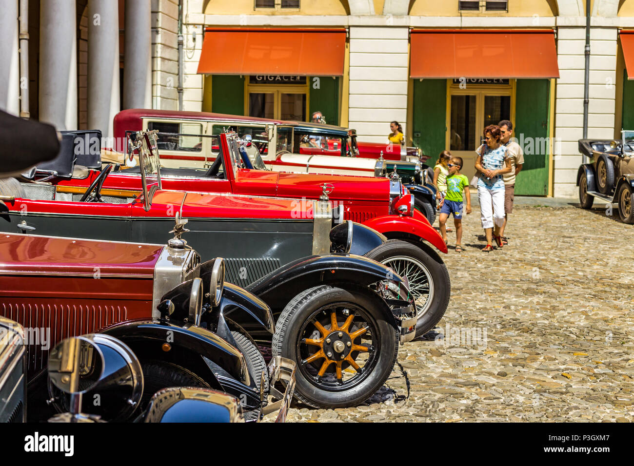 FAENZA (RA), ITALY - JUNE 9, 2018: vintage cars show in historic cars rally Autogirovagando Stock Photo