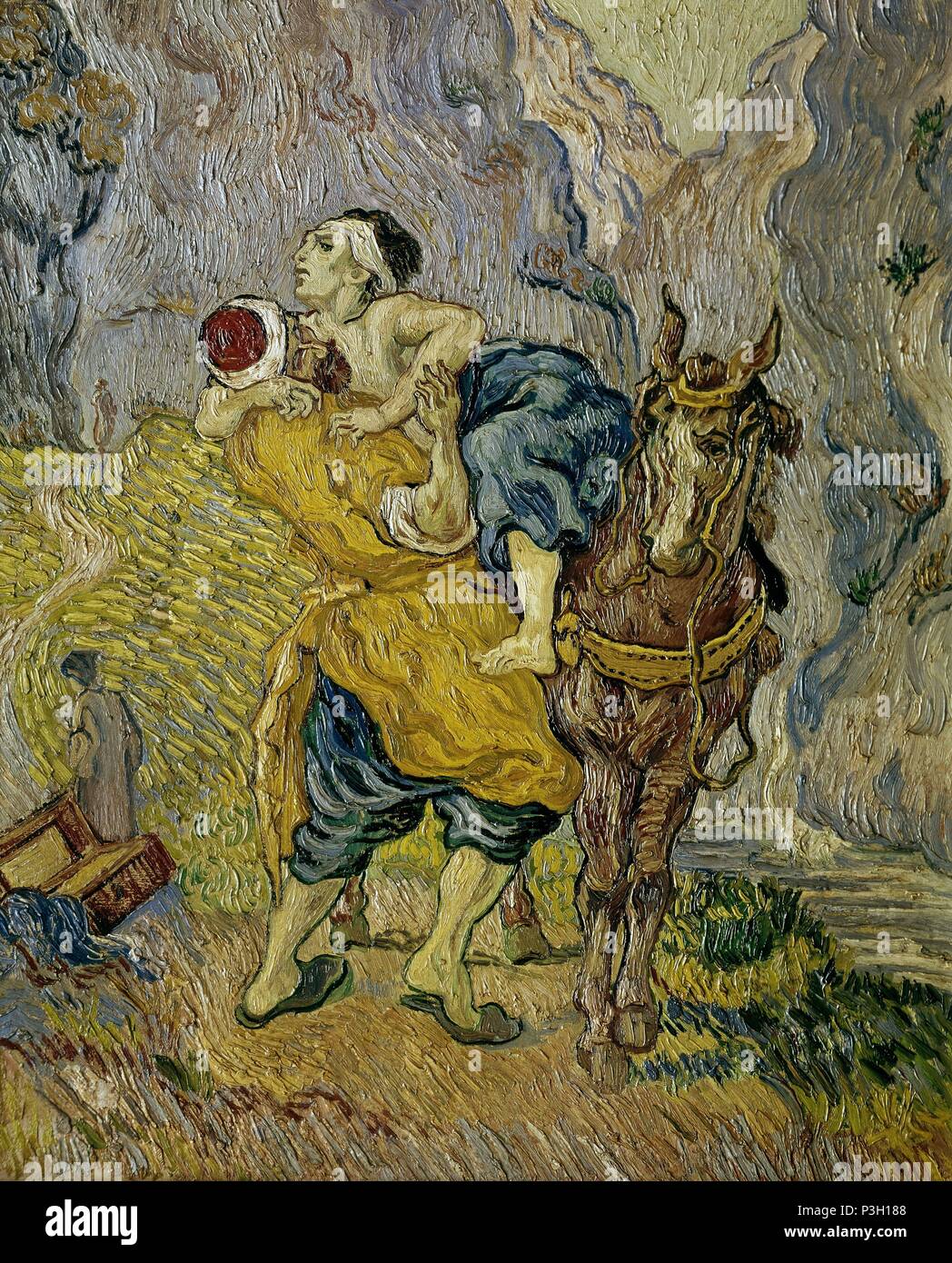 Dutch school. The Good Samaritan (after Delacroix). 1890. Oil on canvas (73 x 60 cm). Otterlo, Rijksmuseum Kröller-Müller. Author: Vincent van Gogh (1853-1890). Location: MUSEO KROLLER-MULLER, OTTERLO, HOLANDA. Stock Photo
