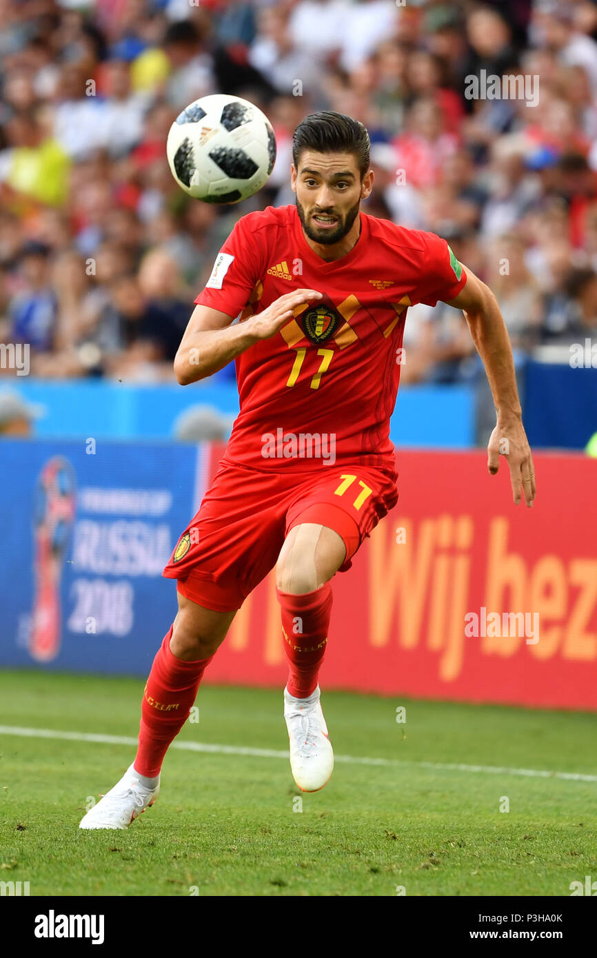 Sochi, Russland. 18th June, 2018. Yannick FERREIRA-CARRASCO (BEL), Action, Single Action, Frame, Cut Out, Full Body, Whole Figure. Belgium (BEL) - Panama (PAN) 3-0, Preliminary Round, Group G, Game 13, on 18.06.2018 in SOCHI, Fisht Olymipic Stadium. Football World Cup 2018 in Russia from 14.06. - 15.07.2018. | usage worldwide Credit: dpa/Alamy Live News Stock Photo