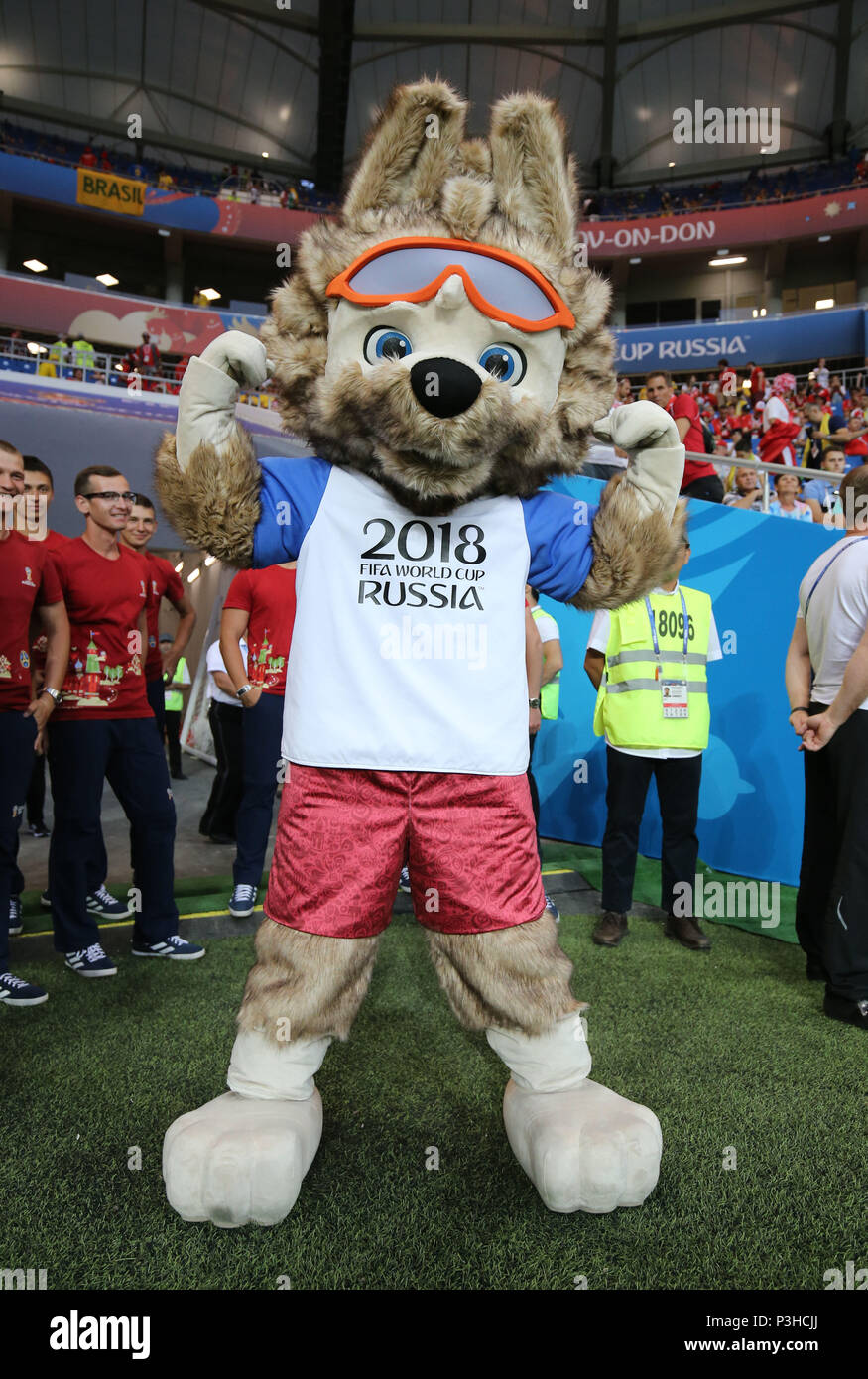 Rostov-on-Don, Russia. 17th June, 2018. Zabivaka, Official mascot Football/Soccer : FIFA World Cup Russia 2018 Group E match between Brazil 1-1 Switzerland at Rostov Arena in Rostov-on-Don, Russia . Credit: AFLO/Alamy Live News Stock Photo
