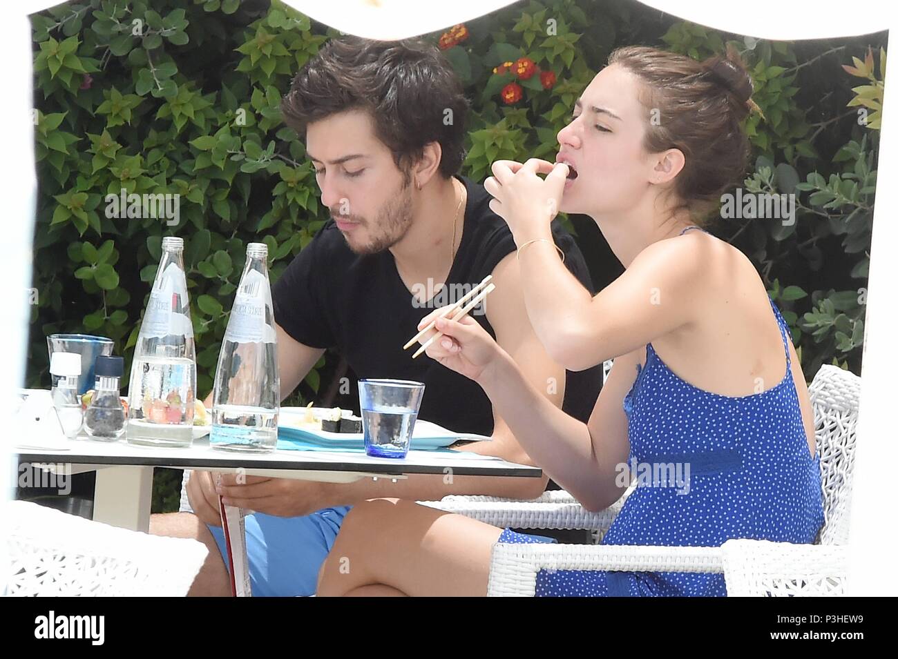 Chaff, Italy. 18th June, 2018. Pula Nat Wolff and girlfriend. In the