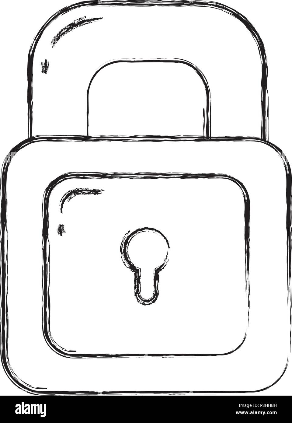grunge security padlock object and protect element Stock Vector Image ...