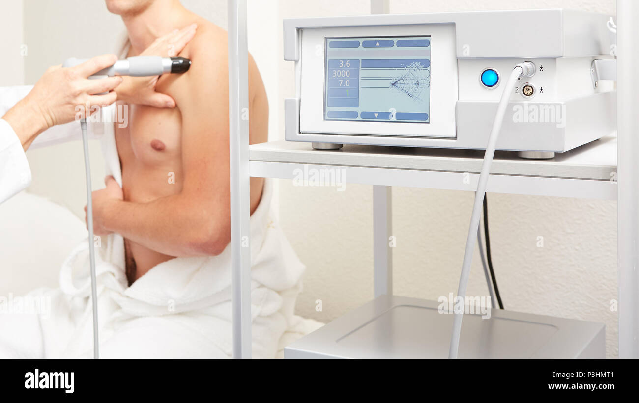 Shock wave therapy. The field, rehabilitation Stock Photo Alamy