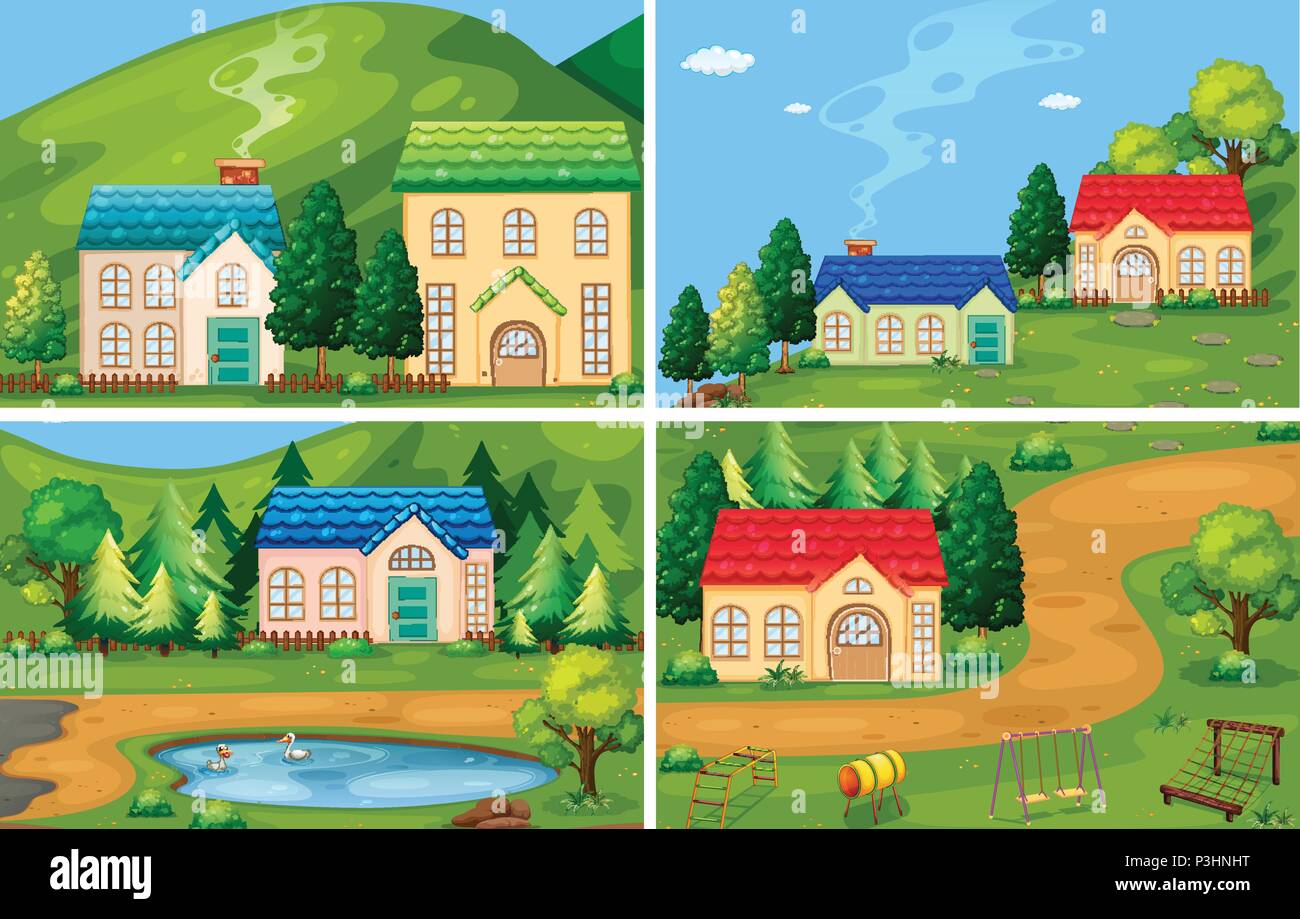 A Set of Forest House illustration Stock Vector Image & Art - Alamy