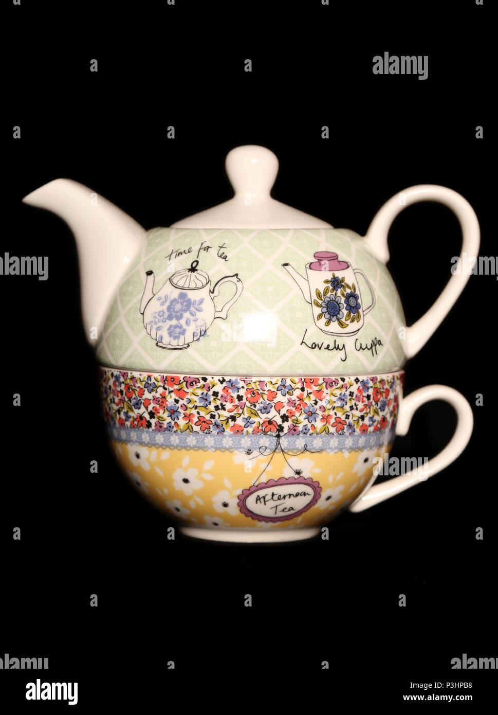 vintage style teapot on black background Stock Photo Alamy