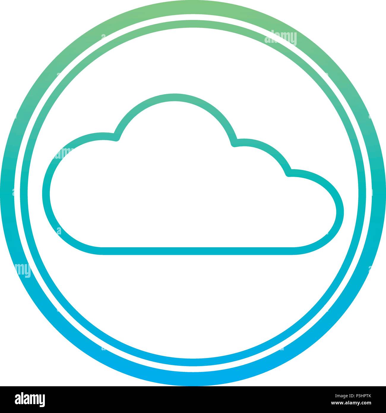 degraded line network cloud data connection emblem Stock Vector Image ...
