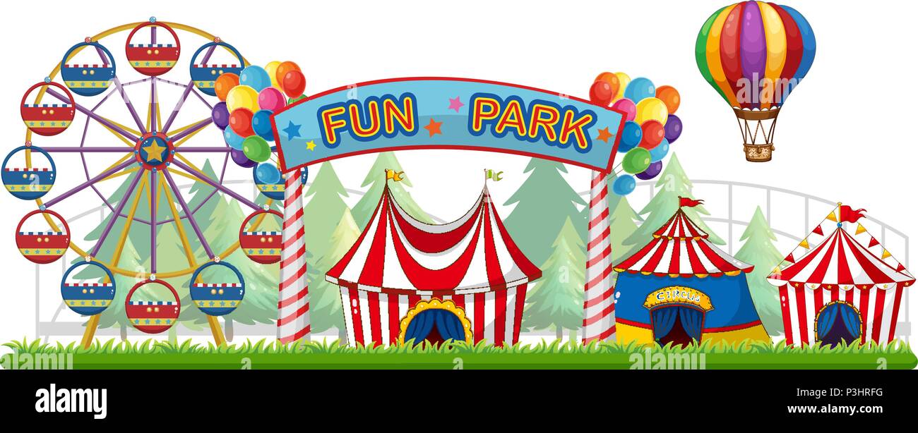 A Colourful Fun Park View illustration Stock Vector Image & Art - Alamy