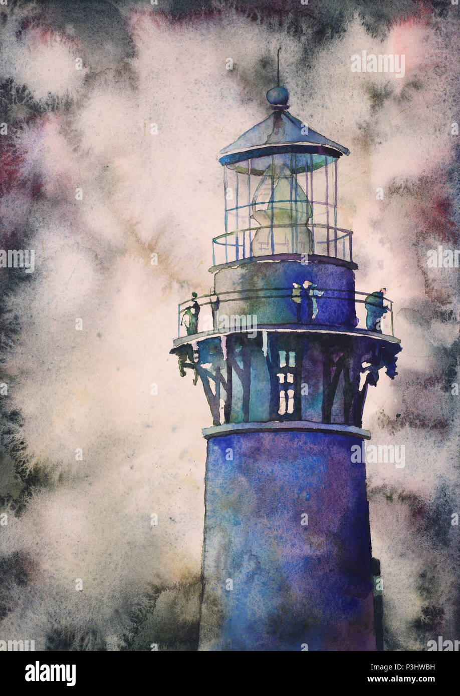 Watercolor painting of Currituck Lighthouse in the Outer Banks, NC ...