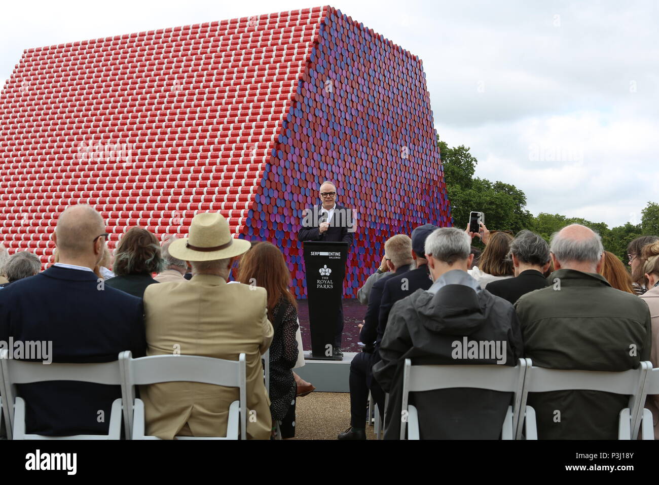 CHRISTO AND JEANNE CLAUDE BARRELS AND THE LASTABA 1958-2018 Stock Photo