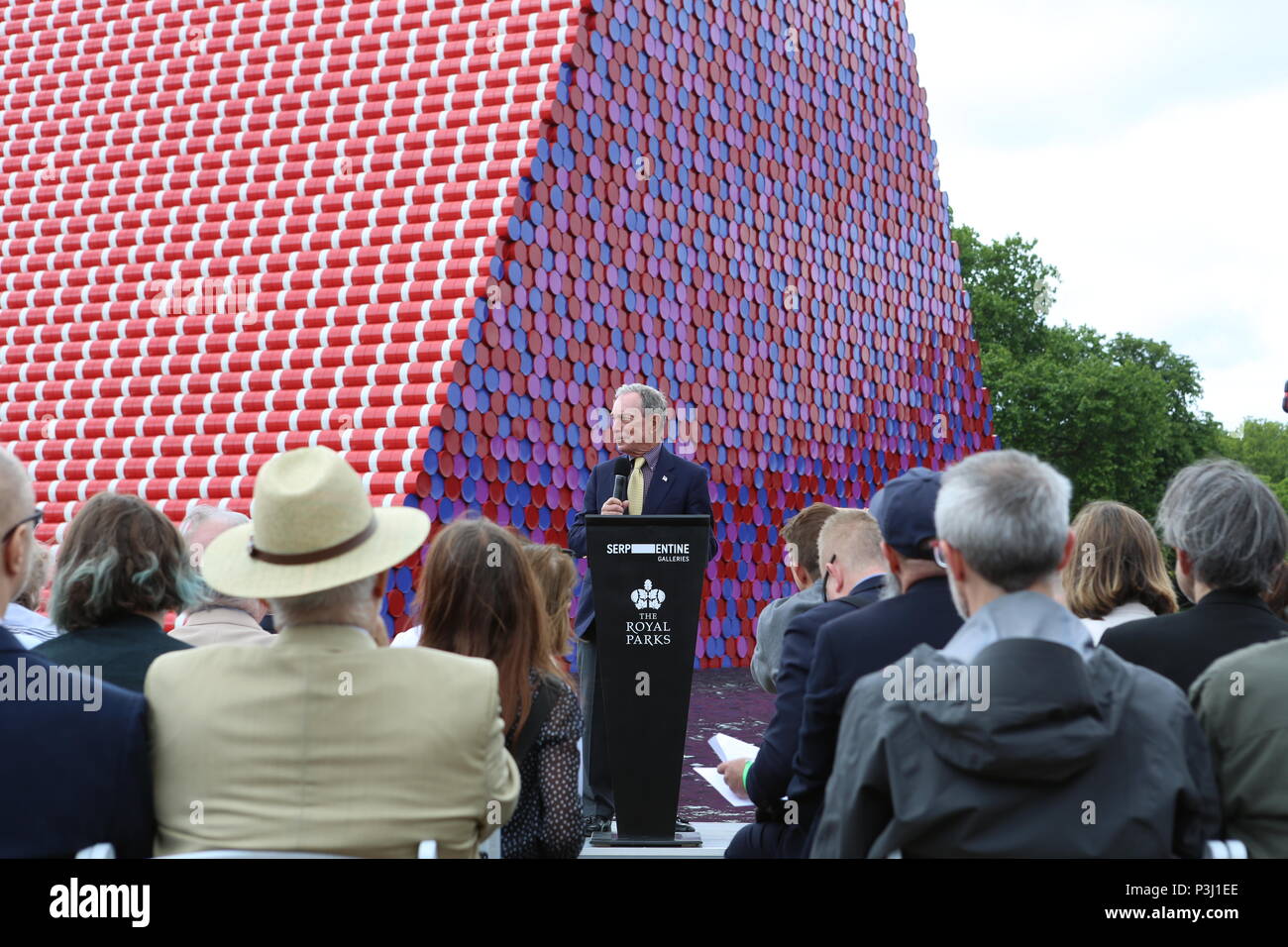 CHRISTO AND JEANNE CLAUDE BARRELS AND THE LASTABA 1958-2018 Stock Photo
