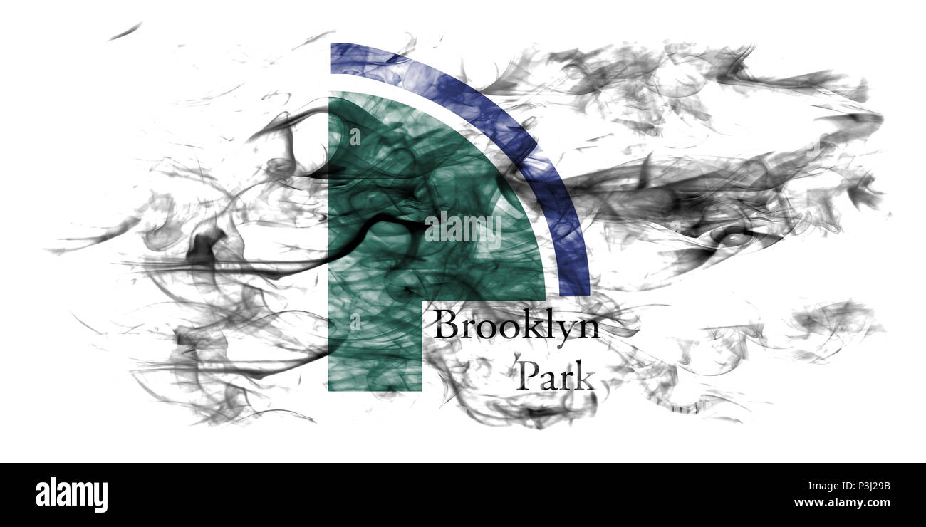 Brooklyn Park city smoke flag, Minnesota State, United States Of America Stock Photo