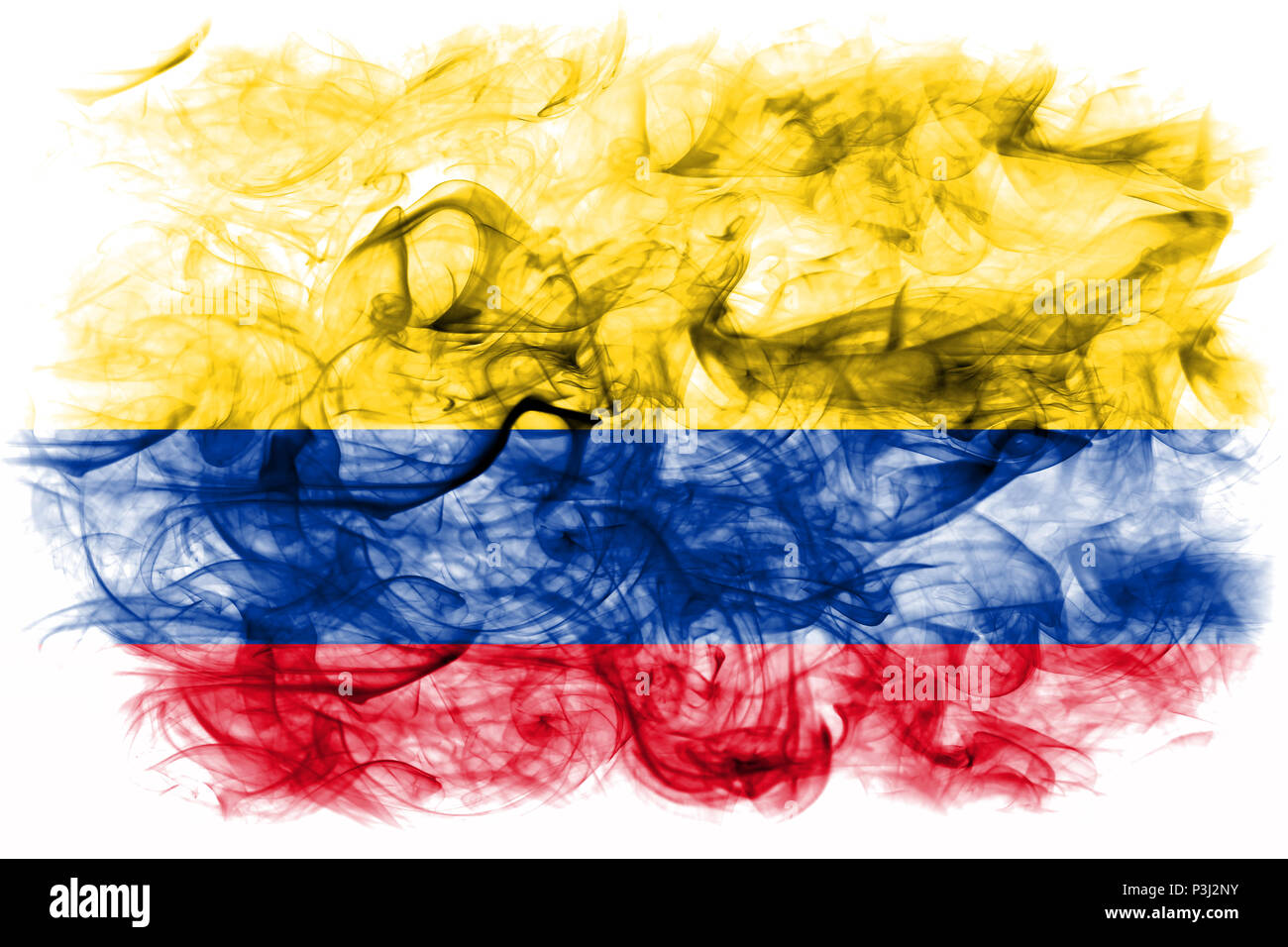 Colombia smoke flag Stock Photo