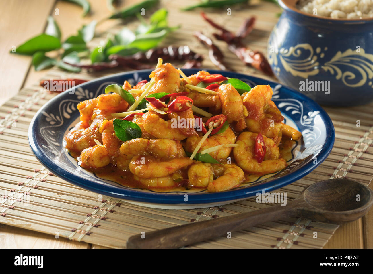 Goan prawn chilli fry. Goa Food Stock Photo