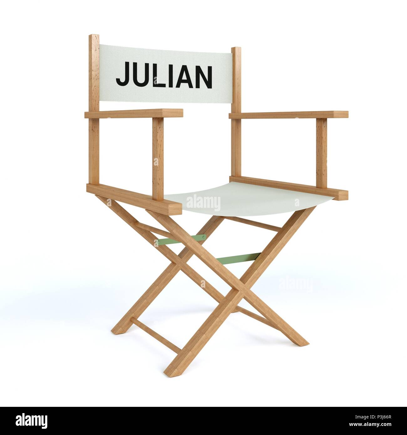 Name written on director chair on isolated white background Illustration Stock Photo Alamy