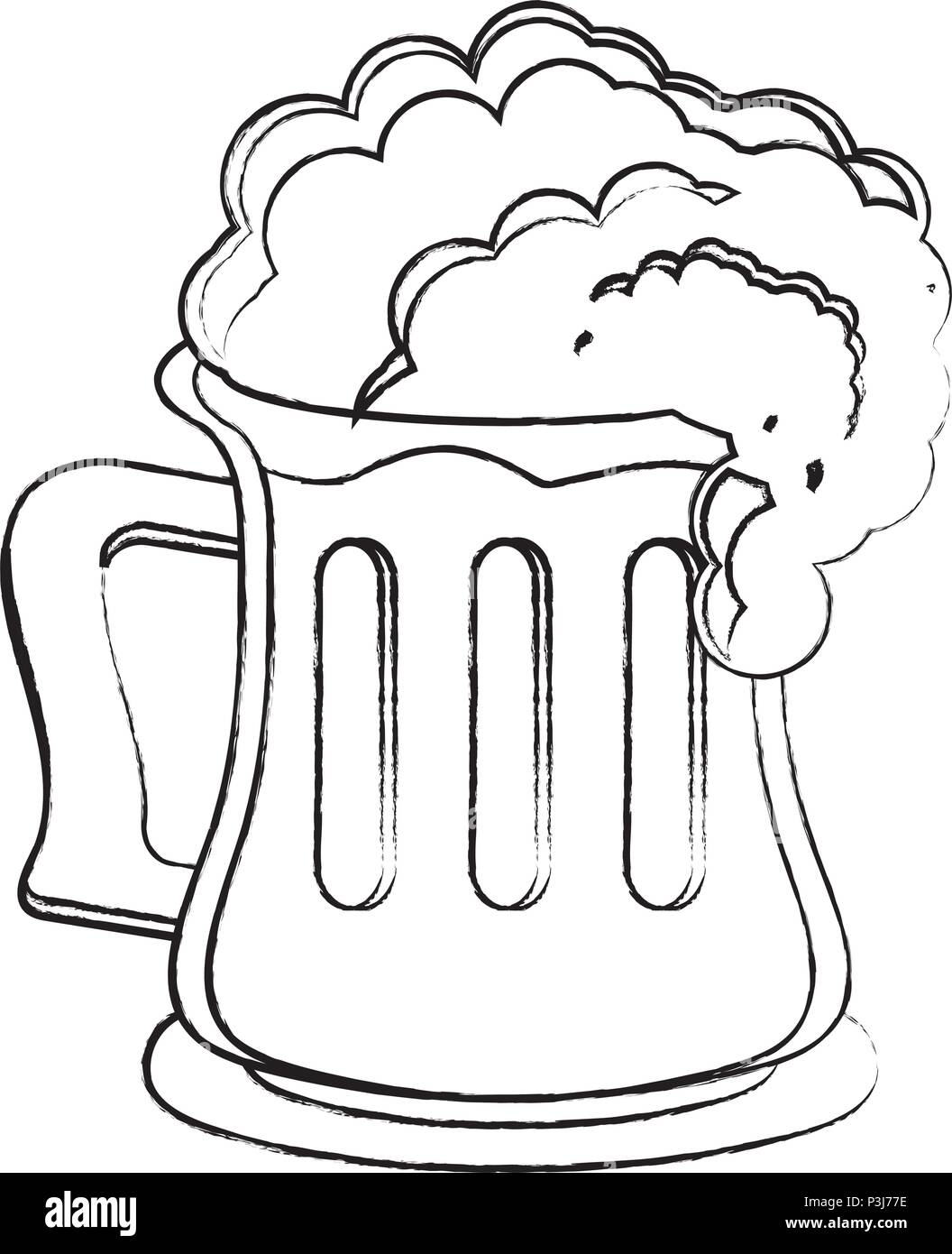 irish beer mug over white background, vector illustration Stock Vector