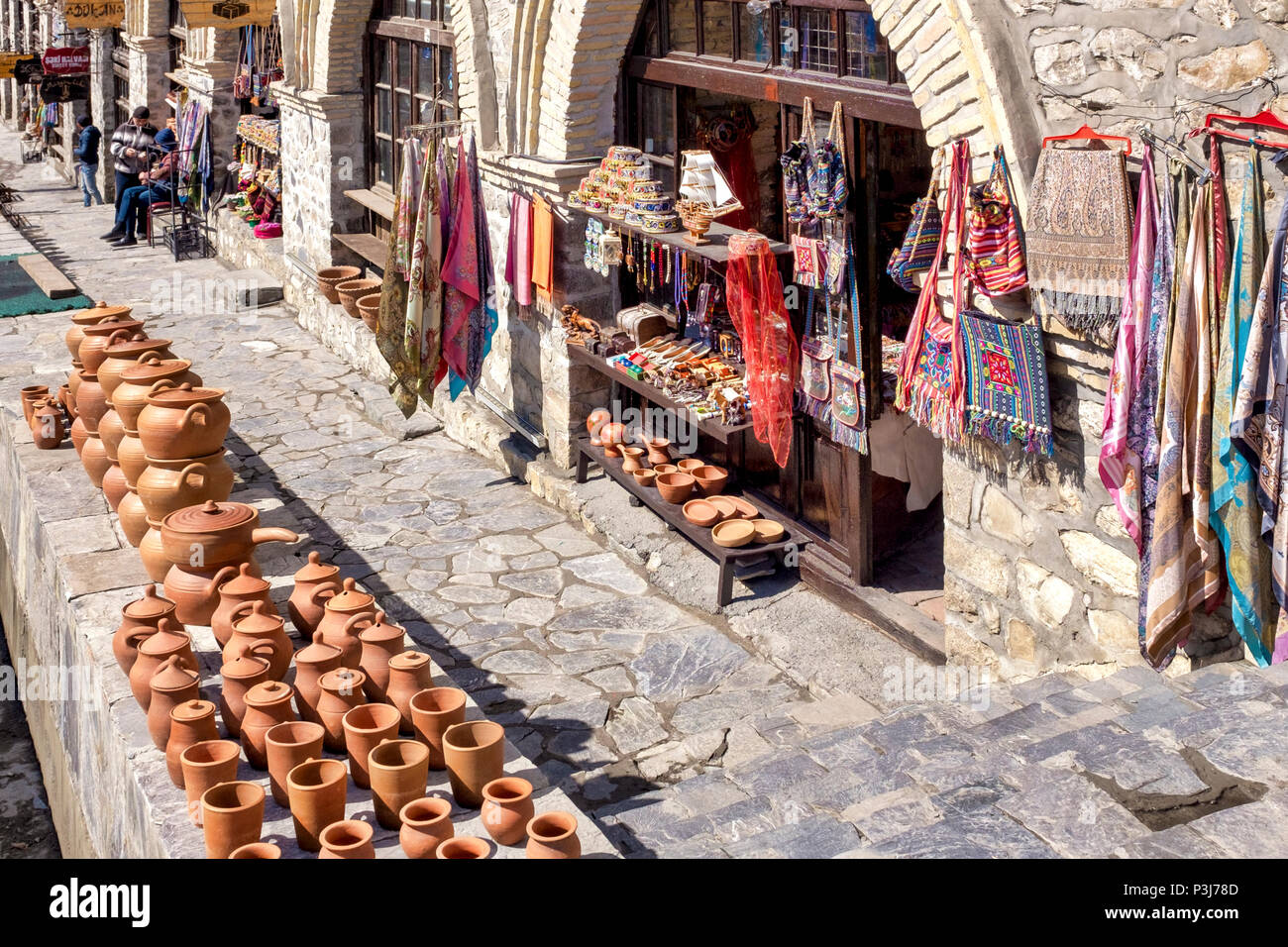 Shops in the Historic Centre of Sheki, Azerbaijan Stock Photo