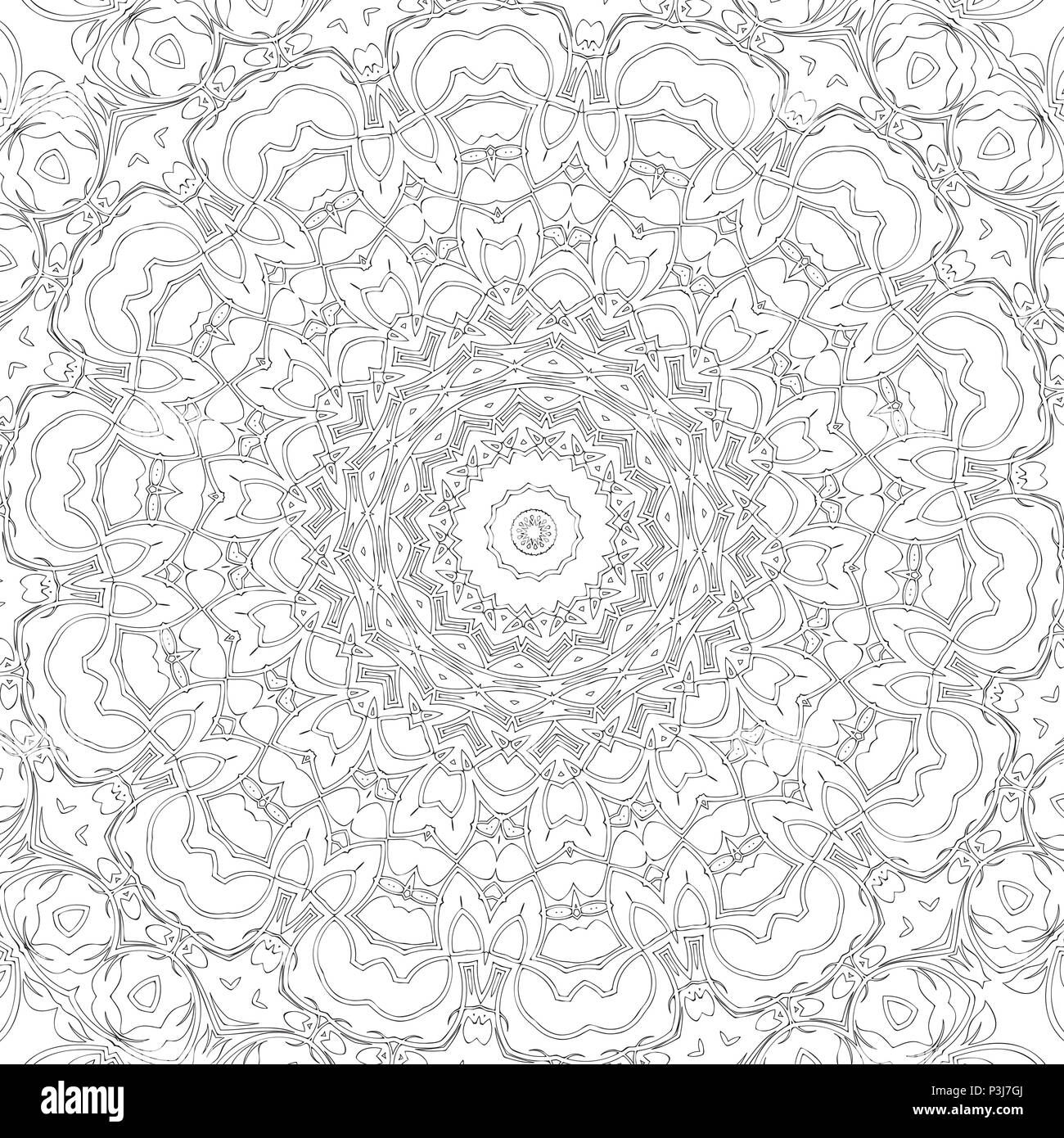 Decorative design for adult coloring page Stock Photo