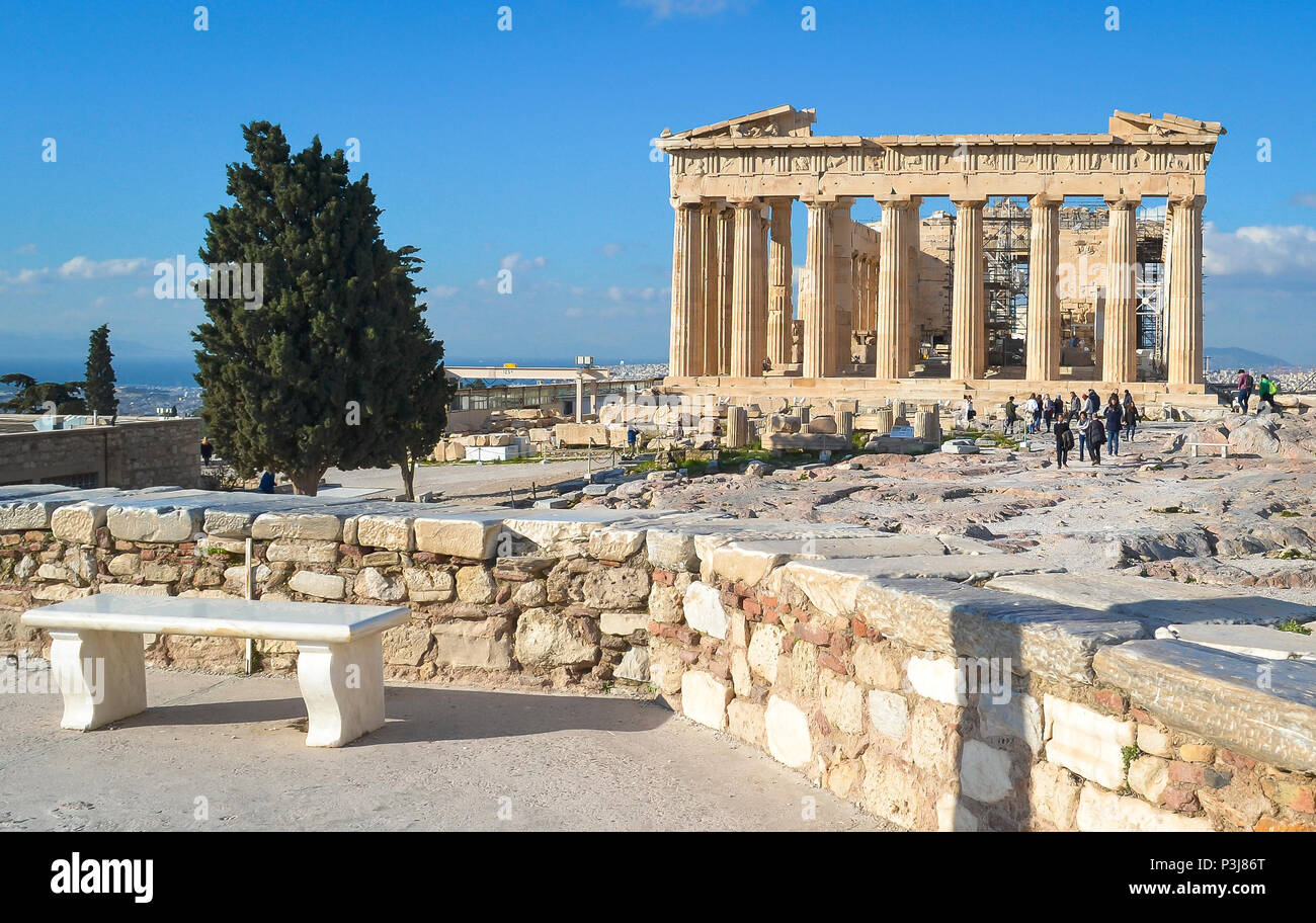 The Parthenon - The temple of Athena at the Acropolis in Athens, Greece ...