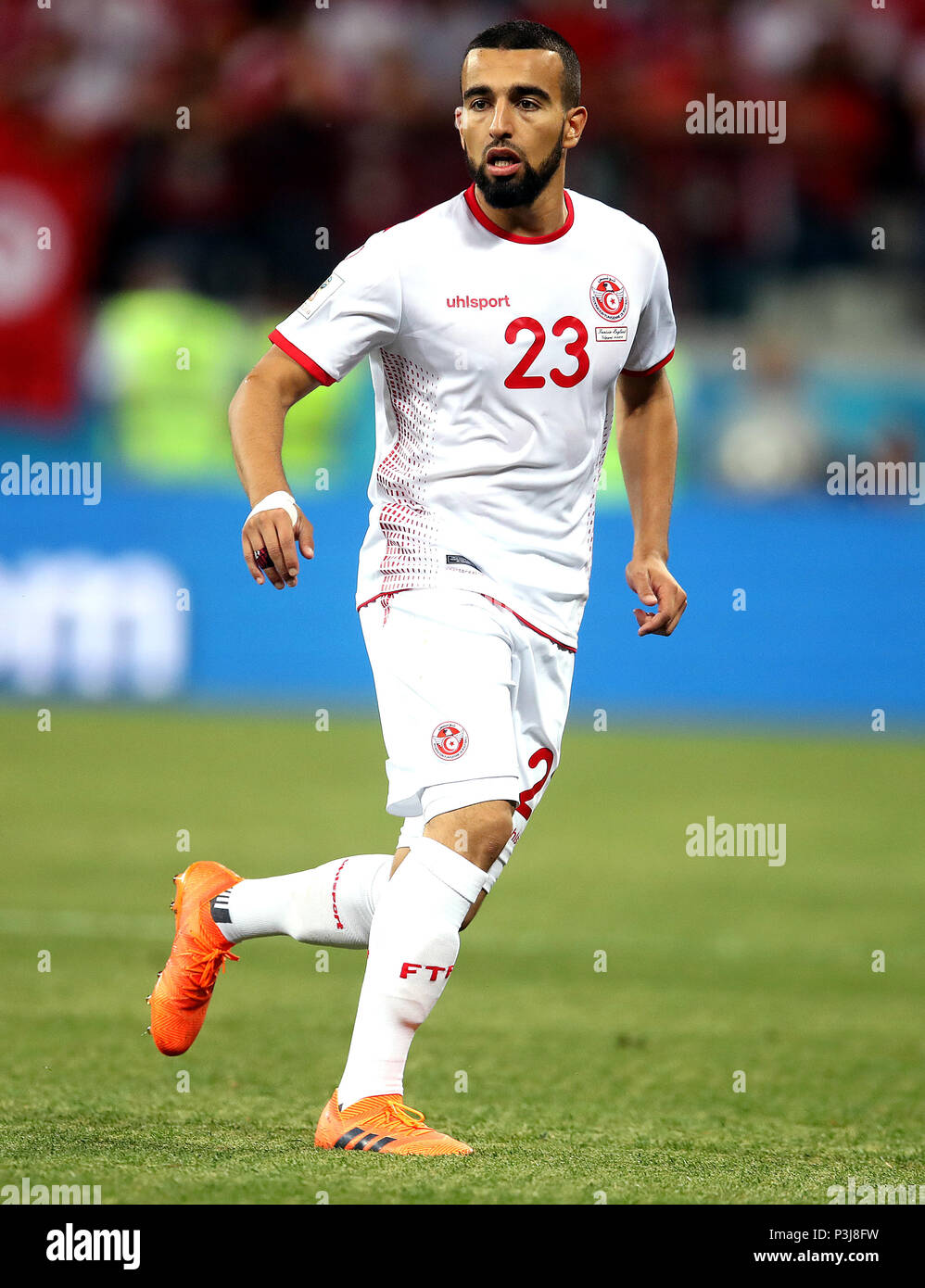 Tunisia's Naim Sliti during the FIFA World Cup Group G match at The Volgograd Arena, Volgograd Stock Photo