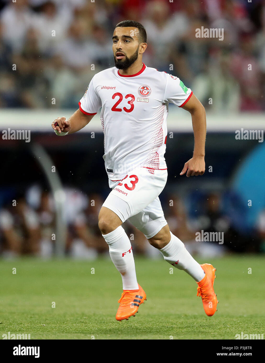 Tunisia's Naim Sliti during the FIFA World Cup Group G match at The Volgograd Arena, Volgograd Stock Photo