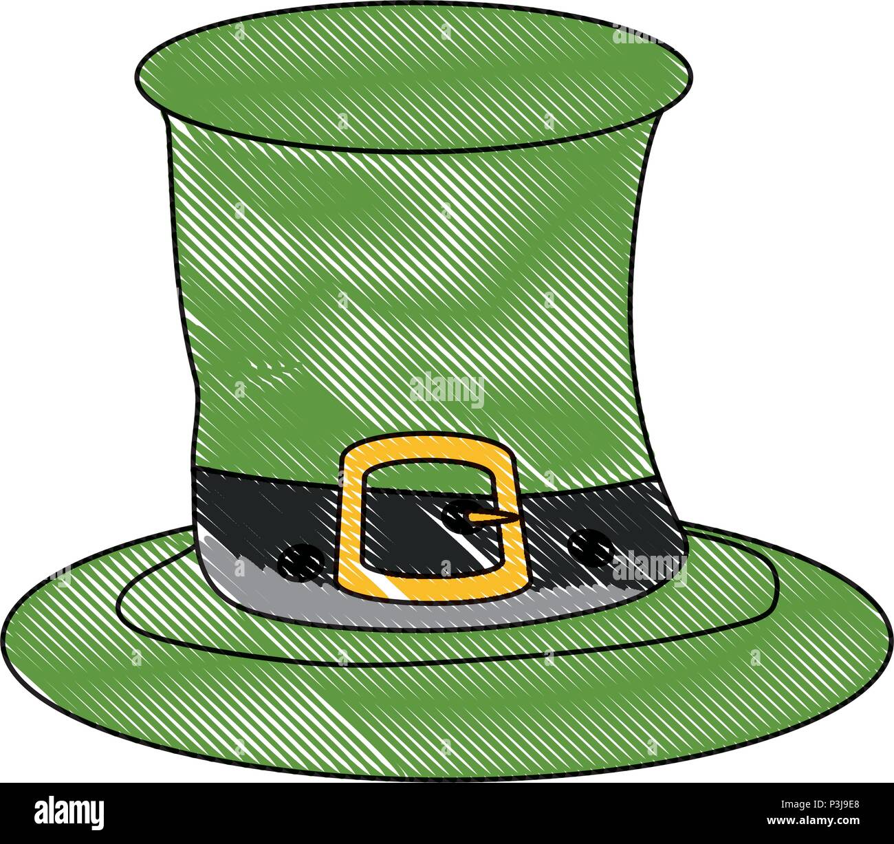 irish top hat icon over white background, vector illustration Stock Vector