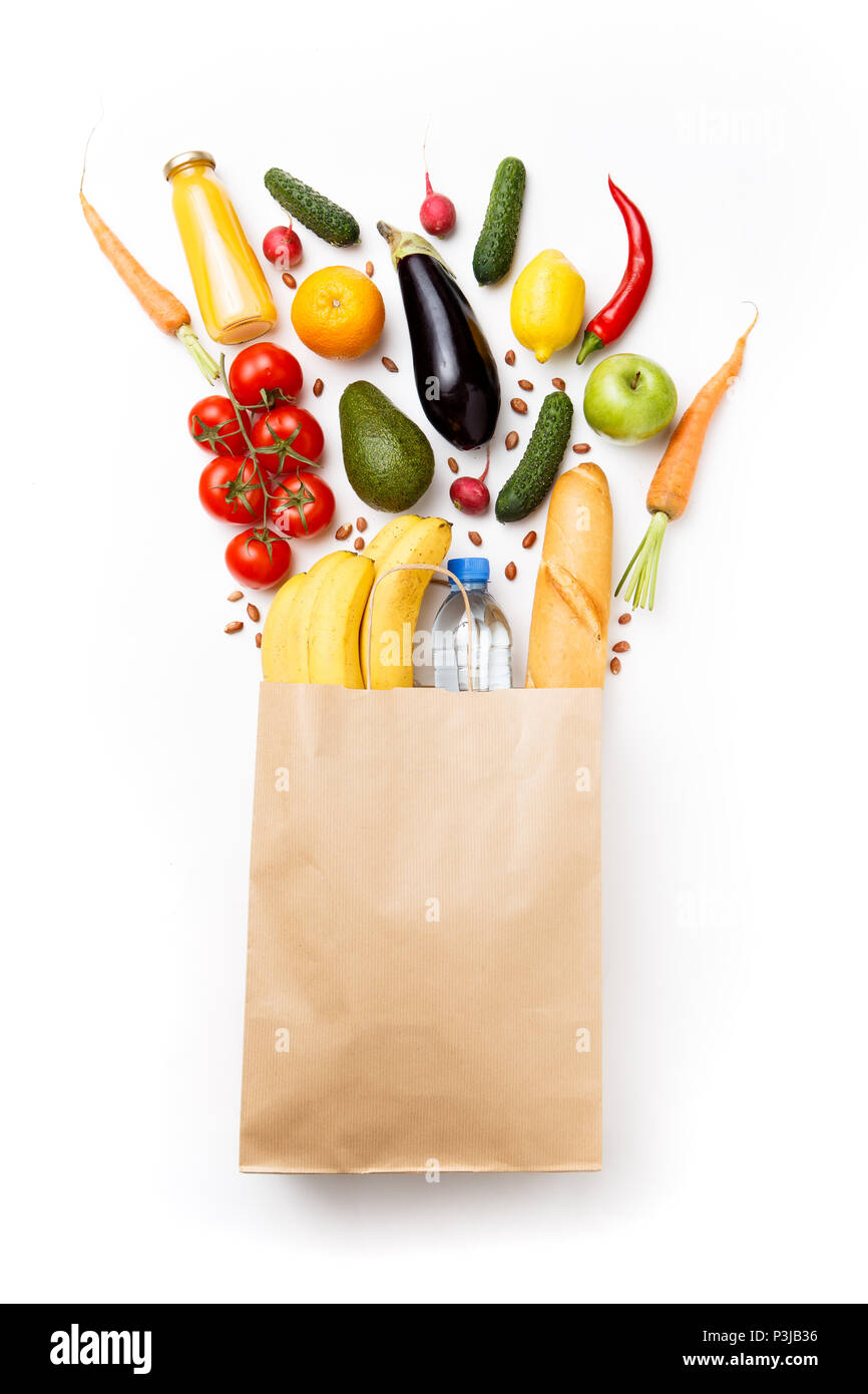 Picture of paper bag with vegetables and fruits Stock Photo Alamy