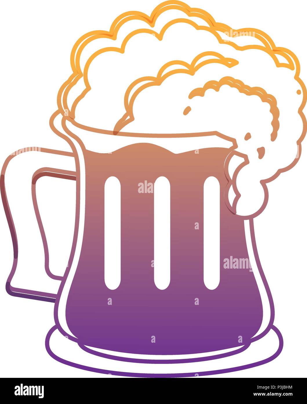 irish beer mug over white background, colorful design. vector