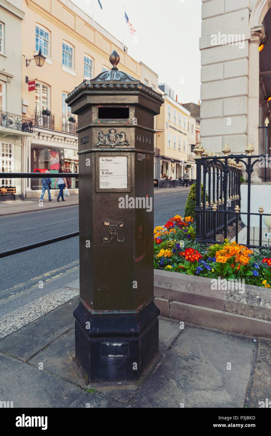 Early UK pillar box, a freestanding post box to be collected by the