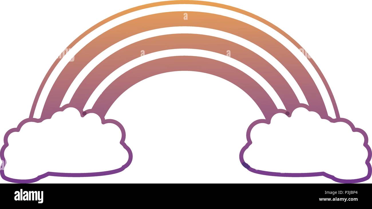 rainbow and clouds over white background, vector illustration Stock ...