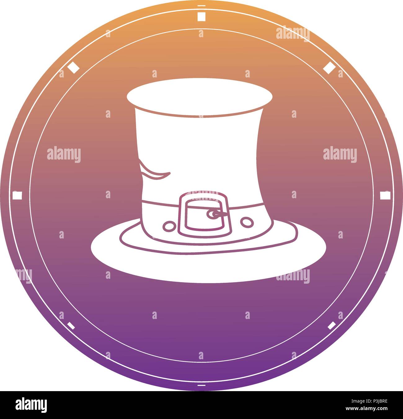 coin with irish top hat icon over white background, vector illustration Stock Vector