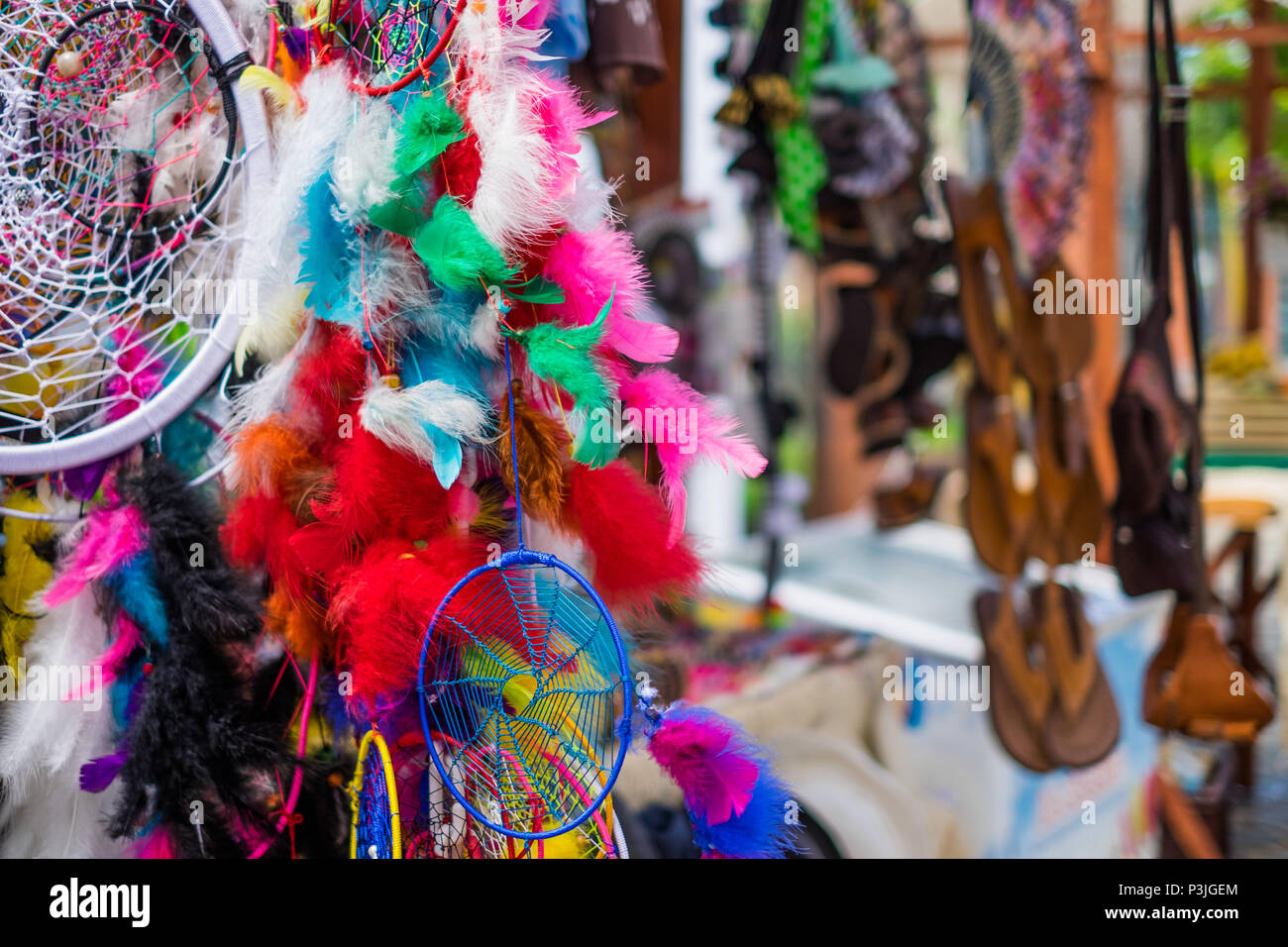 Colourful traditional craft in the market in Colombia Stock Photo