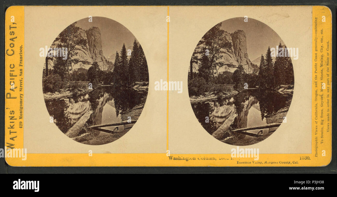 374 Washington Column, Yosemite Valley, Mariposa County Cal, by Watkins, Carleton E., 1829-1916 Stock Photo