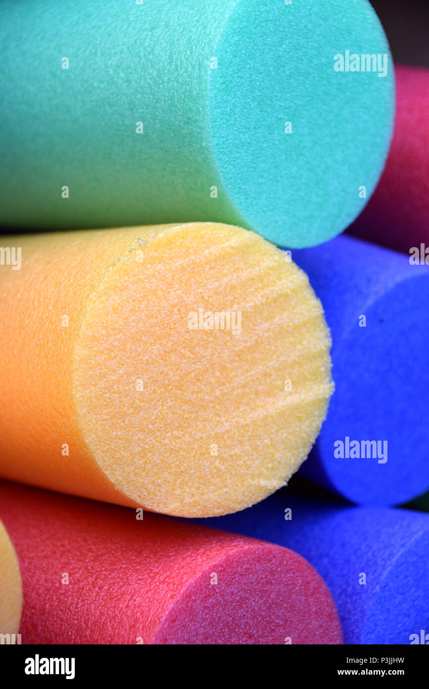 water gym or water aerobic equipment close up shot, different colors