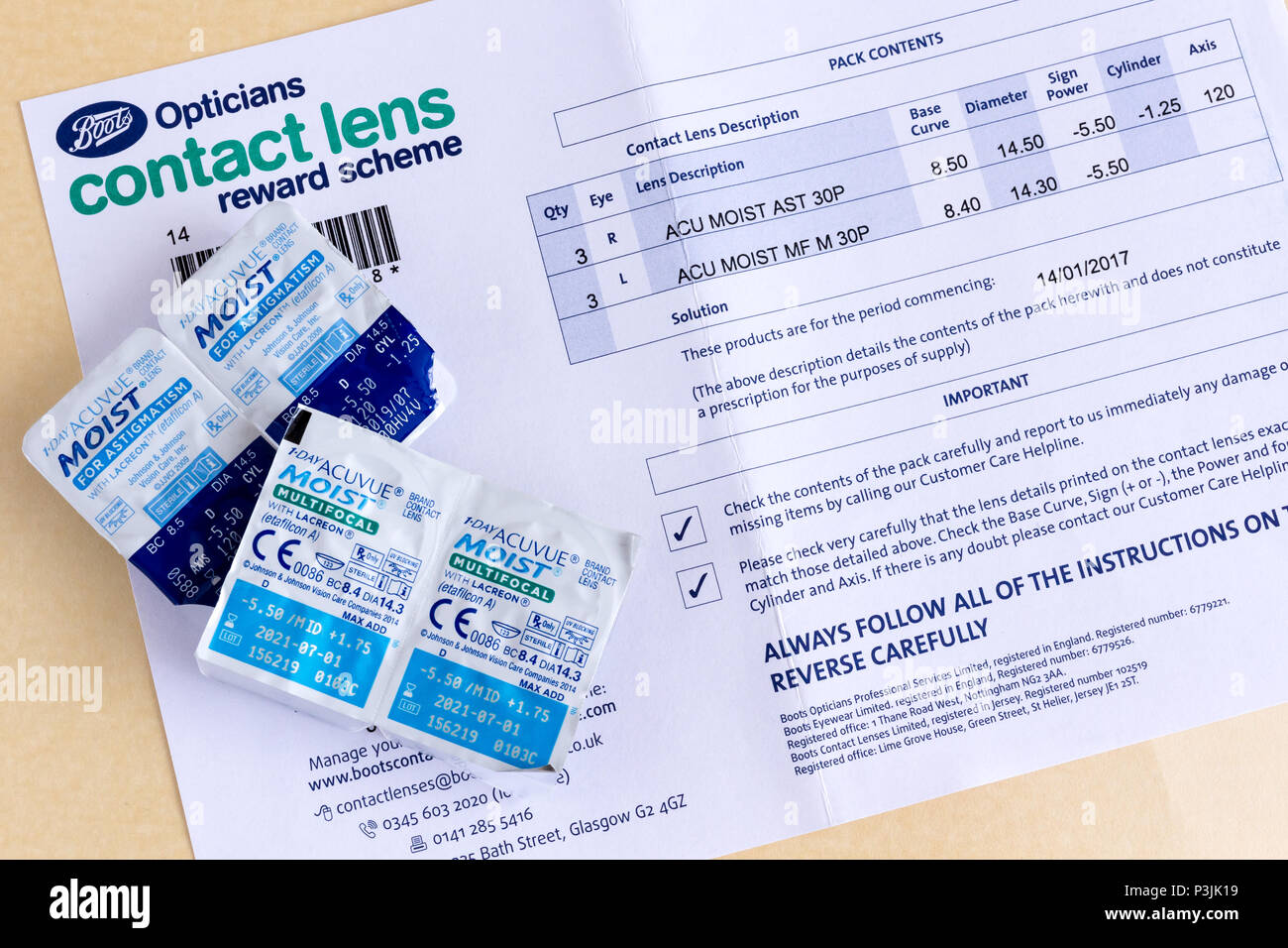Boots opticians contact lens reward scheme, United Kingdom Stock Photo -  Alamy